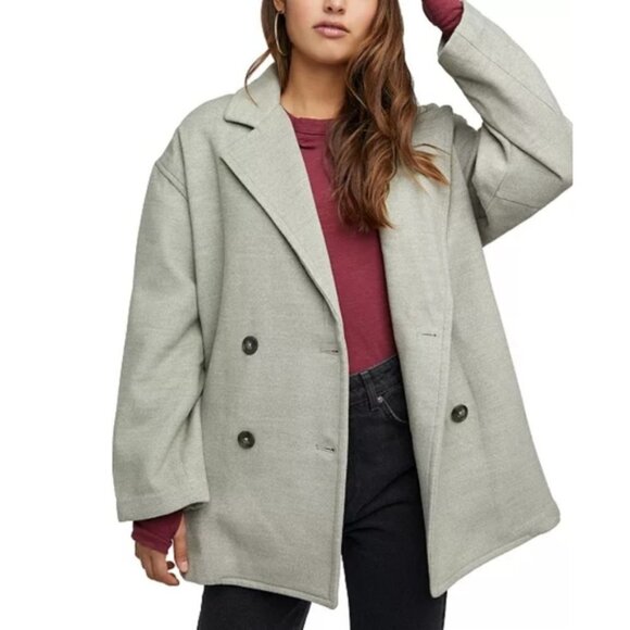 Free People Hannah Slouchy Blazer Coat Oregano XS - Picture 3 of 9